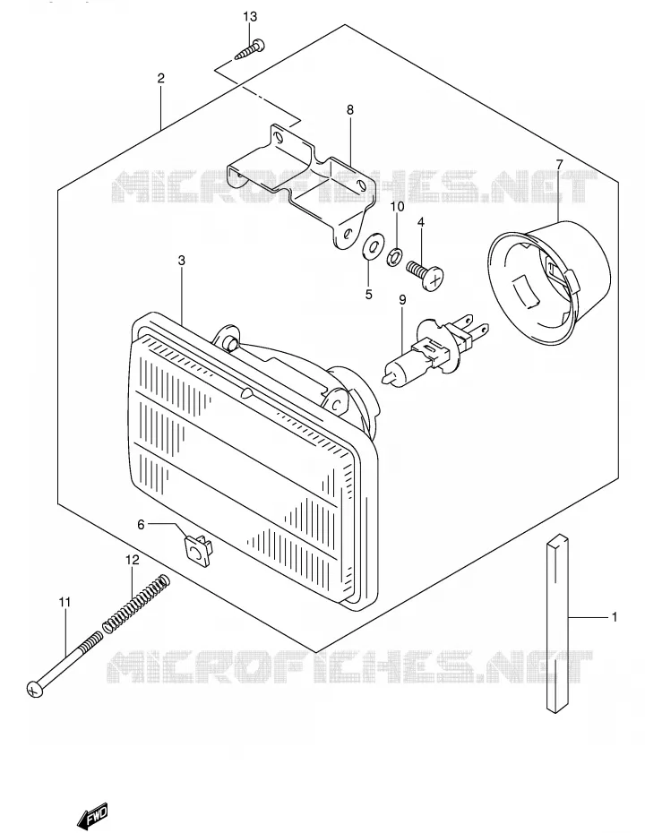 PHARE (MODELE Y/K1) Suzuki MOTO 400 DR-Z 2003  DR-Z400K3(E3/E28)