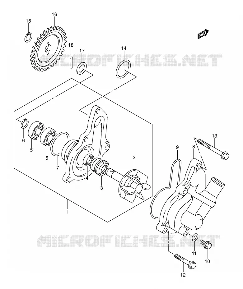 POMPE A EAU Suzuki MOTO 400 DR-Z 2000  DR-Z400EY(E3/E28)