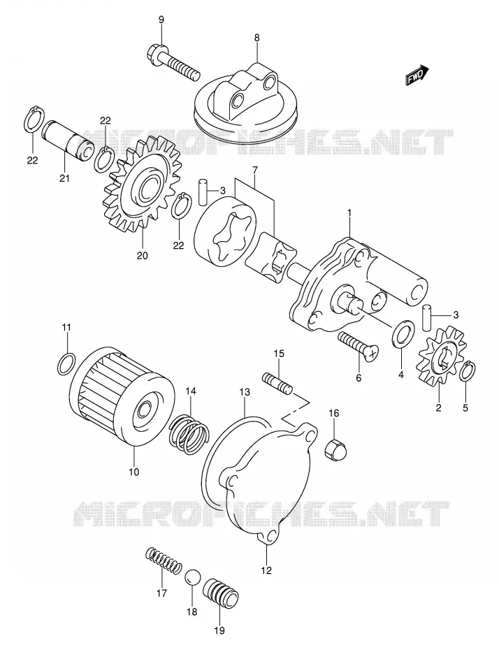 POMPE A HUILE Suzuki MOTO 400 DR-Z 2000  DR-Z400Y(E3/E28)