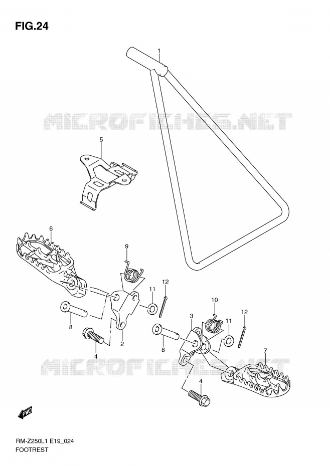REPOSE PIED Suzuki MOTO 250 RM-Z 2011  RM-Z250L1(E19)