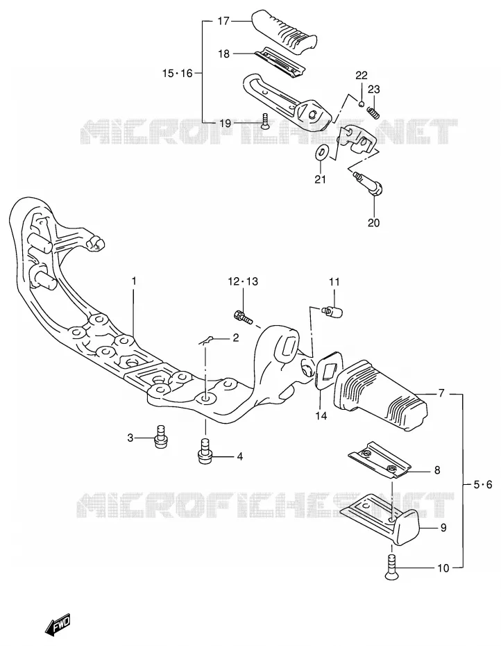REPOSE PIED Suzuki MOTO 600 INTRUDER 1997  VS600GLUV(E2)