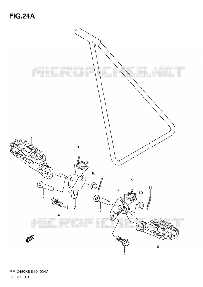 REPOSE PIEDS (RM-Z450L1) Suzuki MOTO 450 RM-Z 2012  RM-Z450L1(E19)