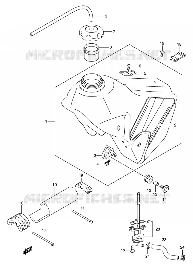 RESERVOIR D'ESSENCE (MODELE K2) Suzuki MOTO 400 DR-Z 2000  DR-Z400EY(E3/E28)