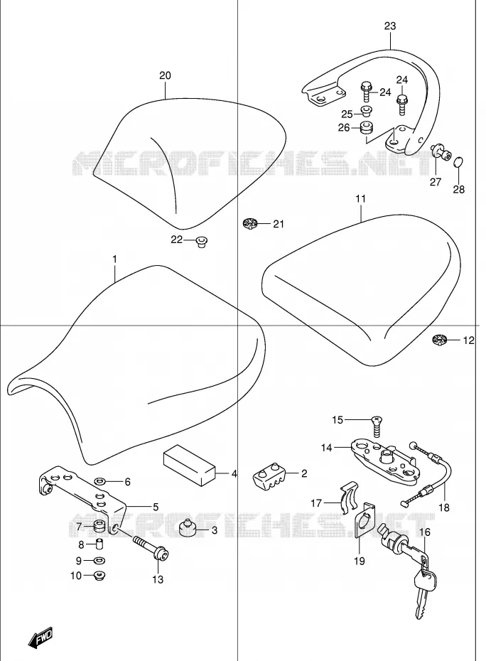 SELLE (MODELE K2) Suzuki MOTO 1300 HAYABUSA 2000  GSX1300RY(E2)