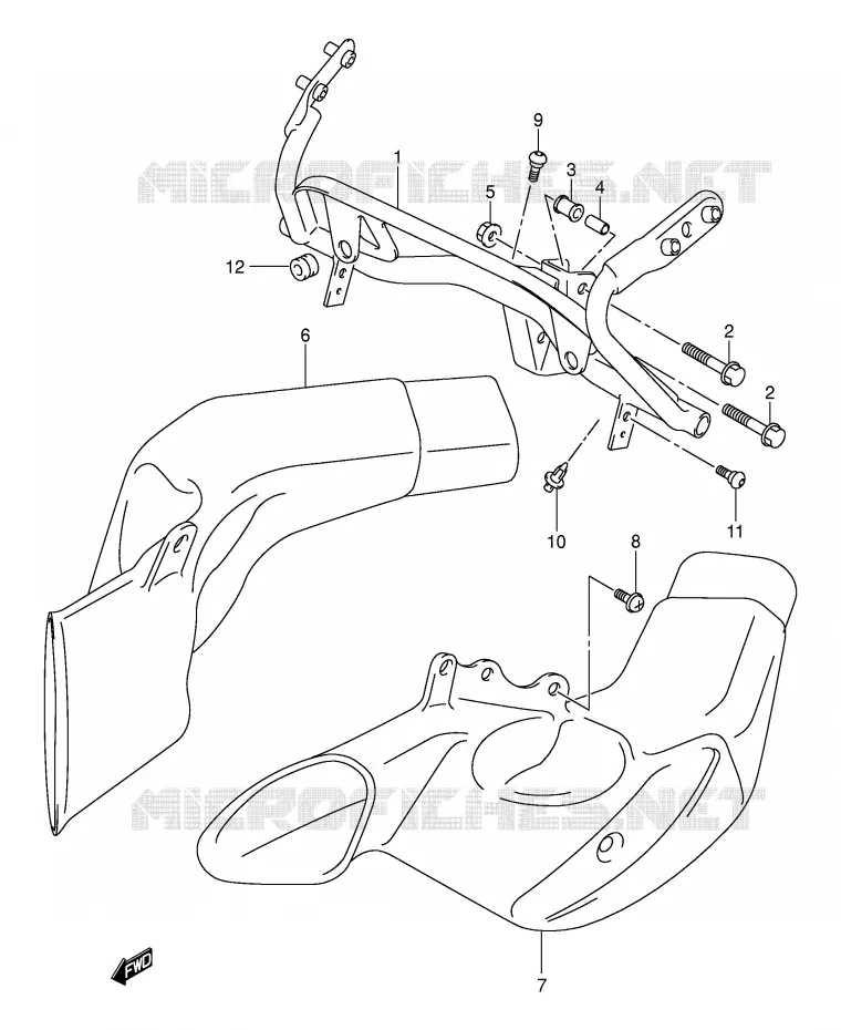 SUPPORT CARENAGE AVANT Suzuki MOTO 1300 HAYABUSA 2000  GSX1300RU2Y(E2)