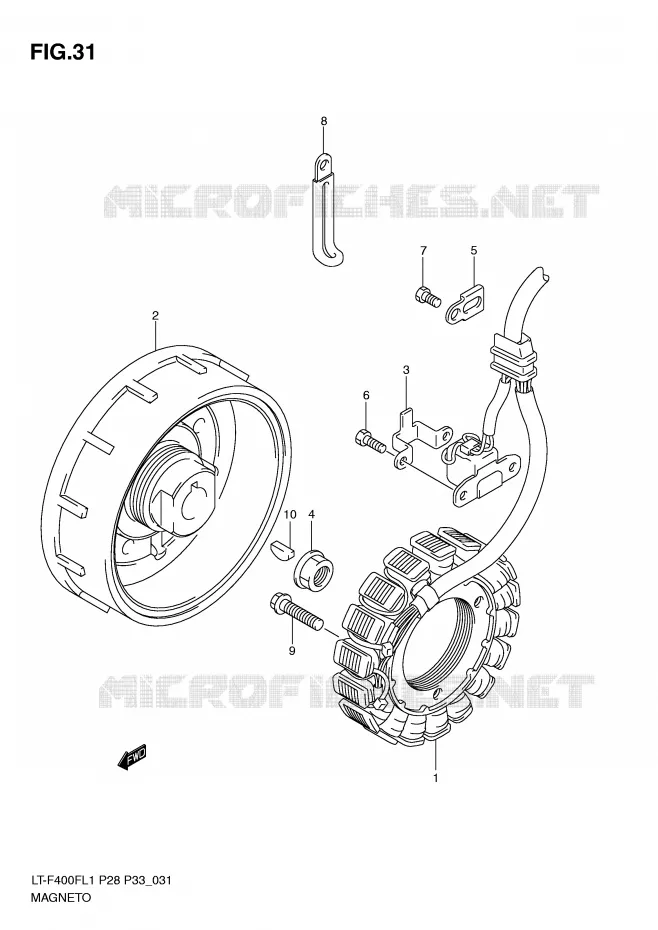 ALLUMAGE ROTOR - STATOR Suzuki QUAD 400 KINGQUAD 2011  LT-F400FL1(P28/P33)