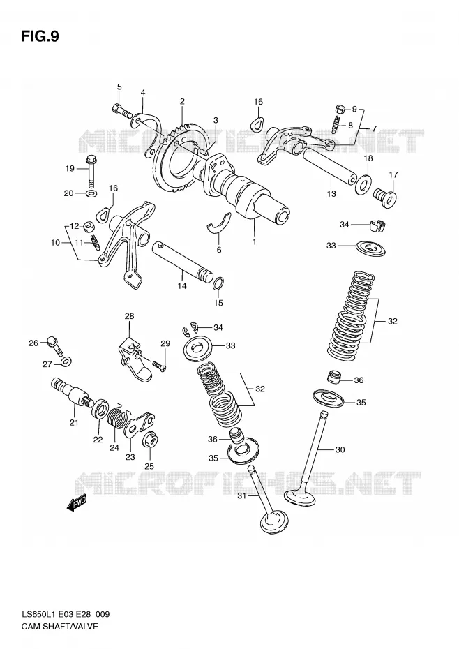 ARBRE A CAMES - SOUPAPES Suzuki MOTO 650 BOULEVARD 2011  LS650L1(E3/E28)