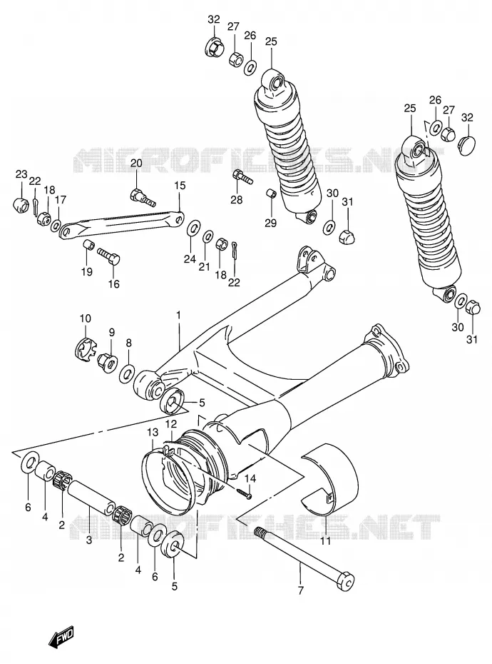 BRAS OSCILLANT ARRIERE Suzuki MOTO 600 INTRUDER 1995  VS600GLS(E2)