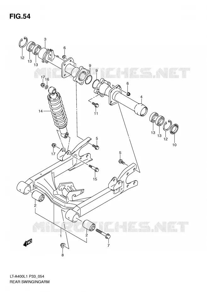 BRAS OSCILLANT ARRIERE Suzuki QUAD 400 KINGQUAD 2011  LT-A400L1(P33)