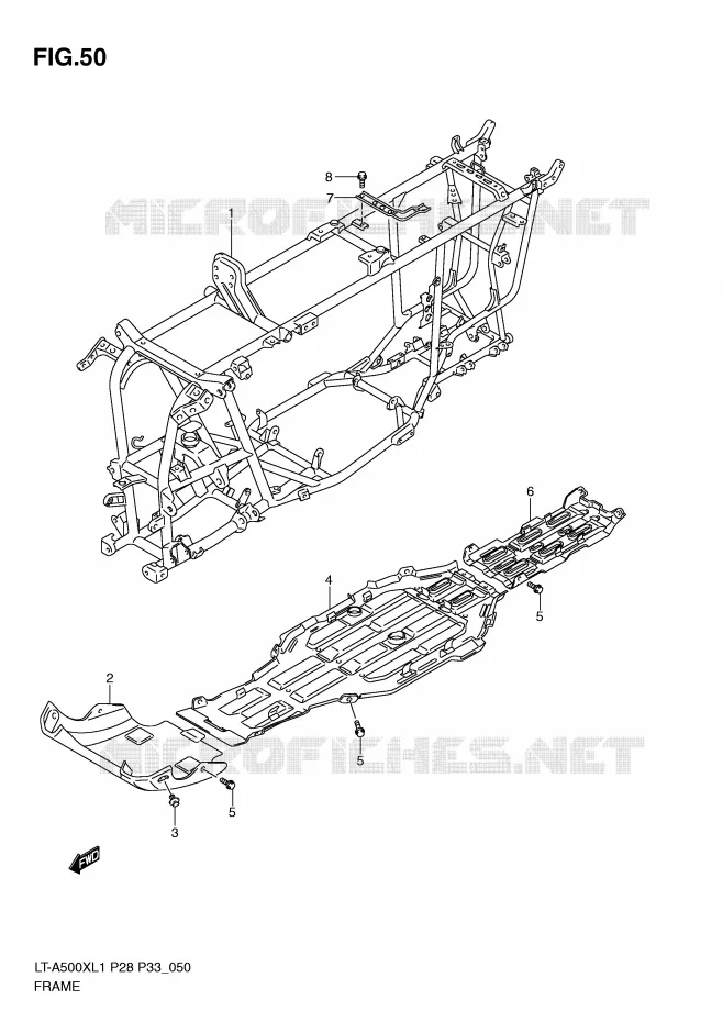 CADRE Suzuki QUAD 500 KINGQUAD 2011  LT-A500XL1(P28/P33)