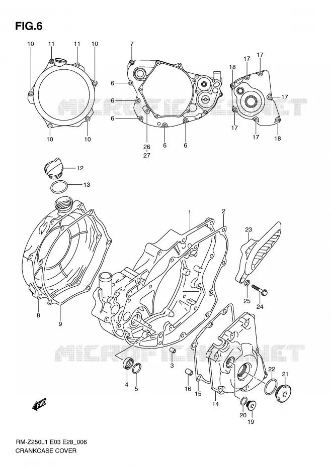 CARTER Suzuki MOTO 250 RM-Z 2011  RM-Z250L1(E3/E28)