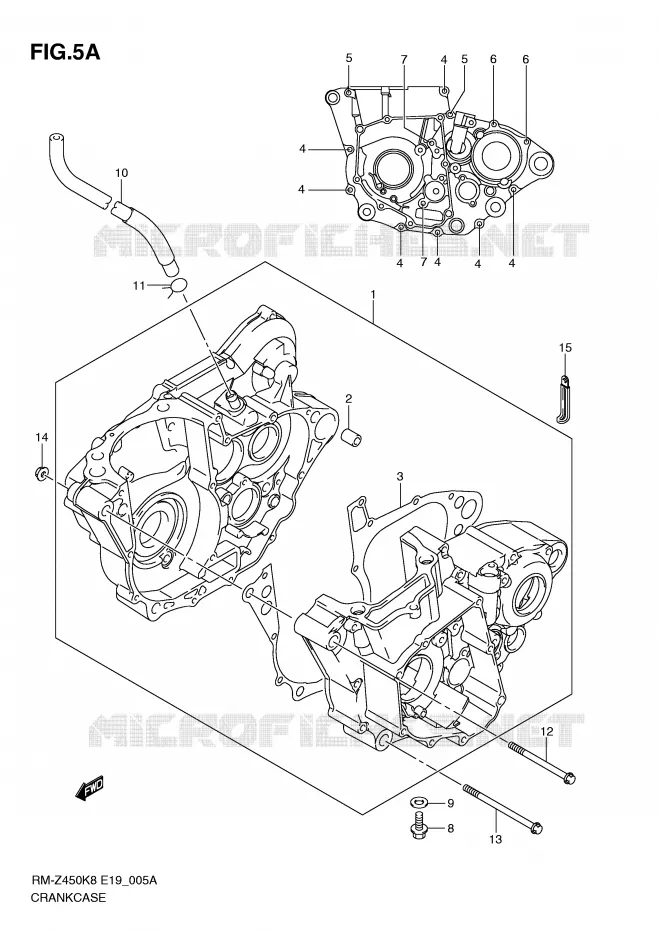 CARTERS MOTEUR (RM-Z450L1) Suzuki MOTO 450 RM-Z 2009  RM-Z450K9(E19)