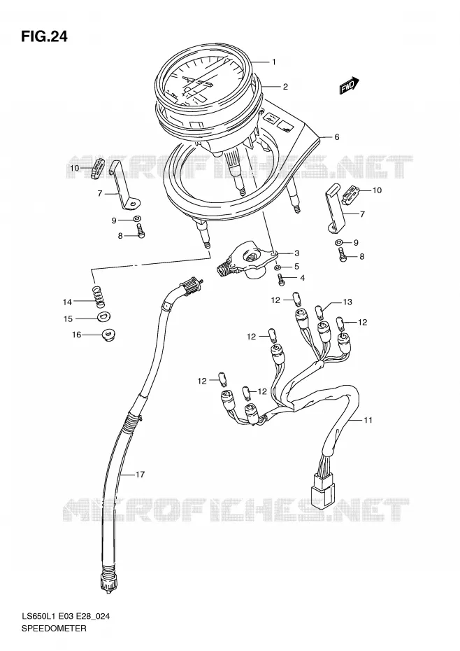 COMPTEUR (LS650L1 E3) Suzuki MOTO 650 BOULEVARD 2011  LS650L1(E3/E28)