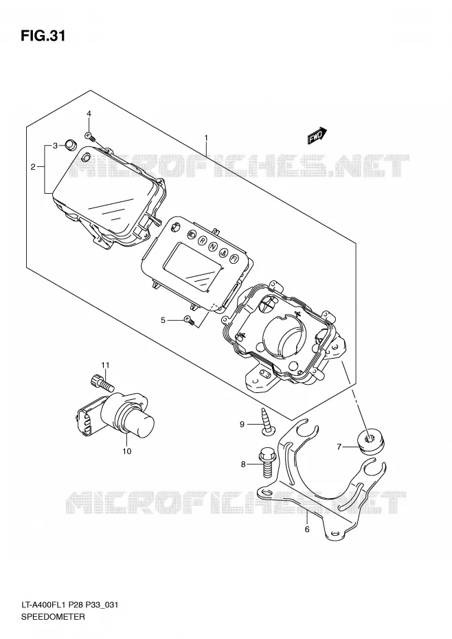 COMPTEUR (LT-A400FL1 P33) Suzuki QUAD 400 KINGQUAD 2011  LT-A400FZL1(P28/P33)