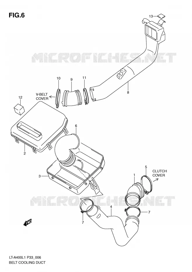 CONDUIT D'ADMISSION CARTER COURROIE Suzuki QUAD 400 KINGQUAD 2011  LT-A400L1(P33)