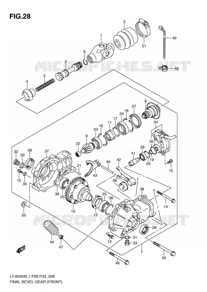 COUPLE CONIQUE (FRONT) Suzuki QUAD 500 KINGQUAD 2011  LT-A500XL1(P28/P33)