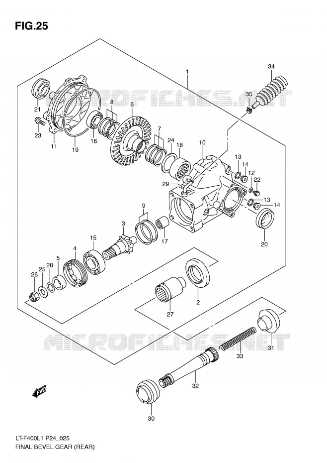 COUPLE CONIQUE (REAR) Suzuki QUAD 400 KINGQUAD 2011  LT-F400L1(P24)