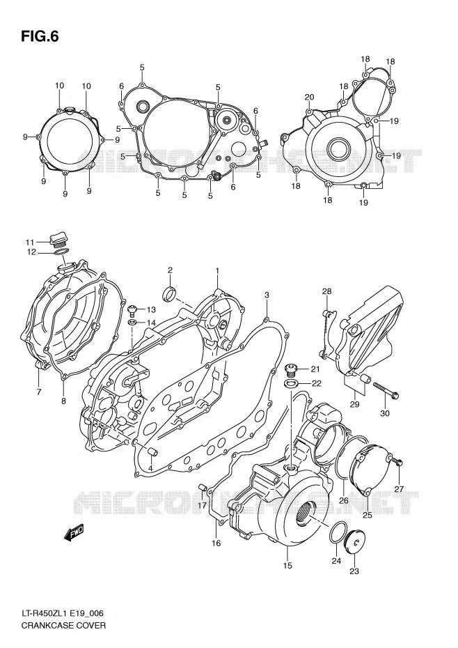 COUVERCLES DE CARTERS (LT-R450ZL1 E19) Suzuki QUAD 450 QUADRACER 2011  LT-R450ZL1(E19)