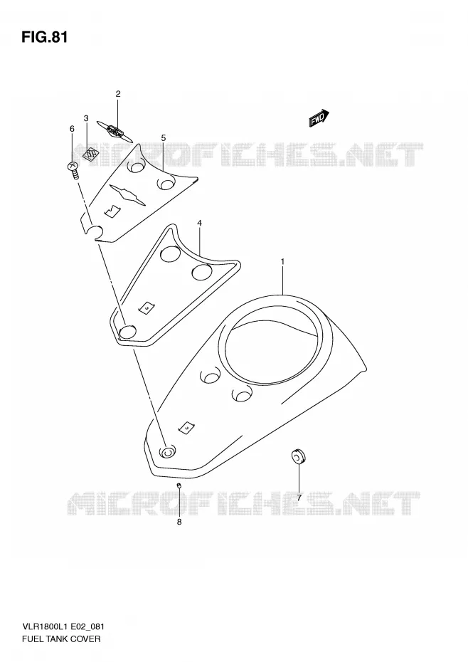 COUVRE RESERVOIR (VLR1800L1 E24) Suzuki MOTO 1800 INTRUDER 2011  VLR1800TL1(E2)