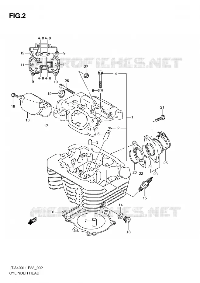 CULASSE Suzuki QUAD 400 KINGQUAD 2011  LT-A400L1(P33)