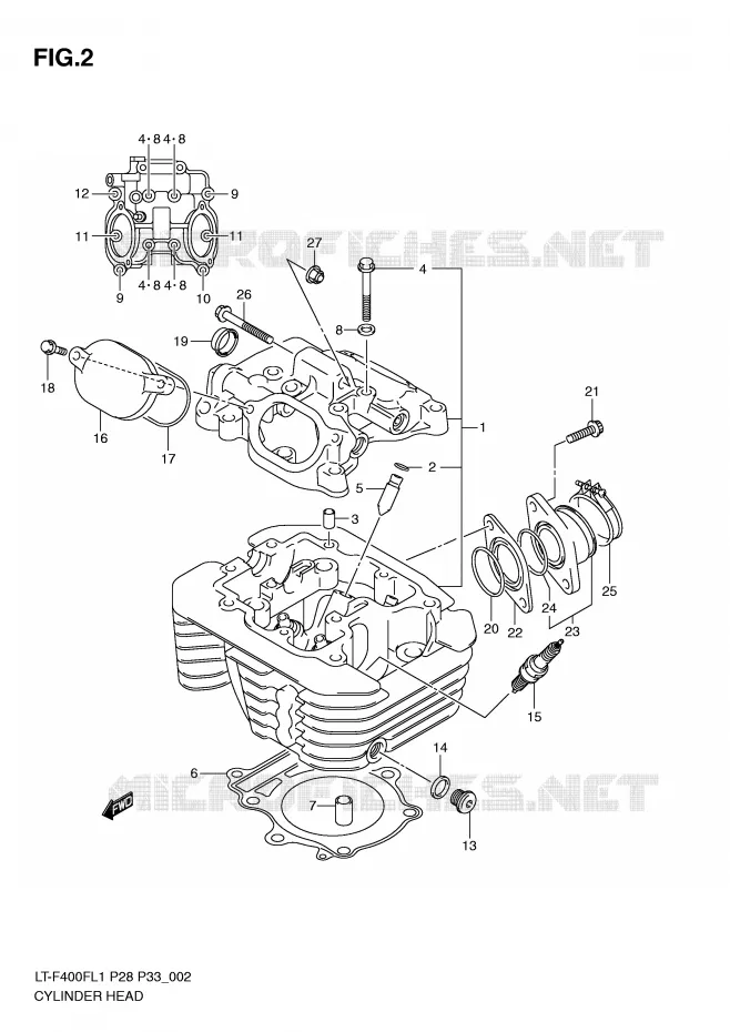 CULASSE Suzuki QUAD 400 KINGQUAD 2011  LT-F400FZL1(P28/P33)