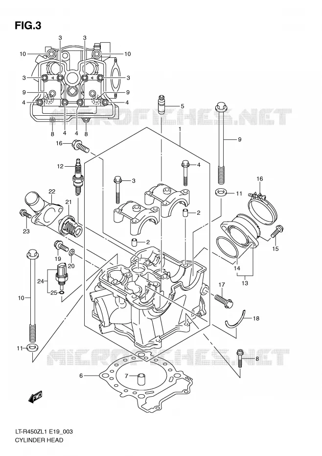CULASSE Suzuki QUAD 450 QUADRACER 2011  LT-R450ZL1(E19)