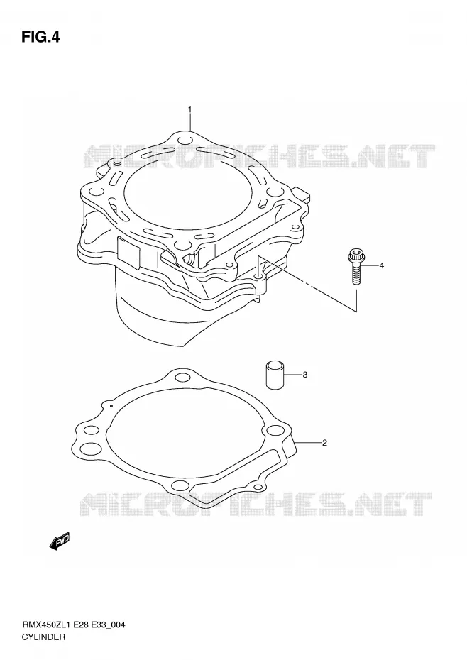 CYLINDRE Suzuki MOTO 450 RMX-Z 2011  RMX450ZL1(E28/E33)