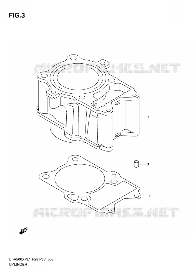 CYLINDRE Suzuki QUAD 500 KINGQUAD 2011  LT-A500XPL1(P28/P33)