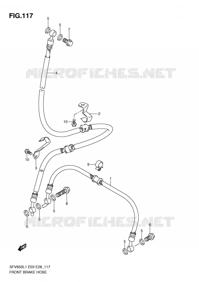 DURITE DE FREIN AVANT (SFV650L1 E28) Suzuki MOTO 650 GLADIUS 2011  SFV650L1(E3/E28)