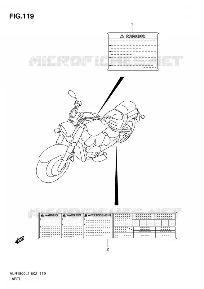 ETIQUETTE (VLR1800L1 E19) Suzuki MOTO 1800 INTRUDER 2011  VLR1800L1(E2)