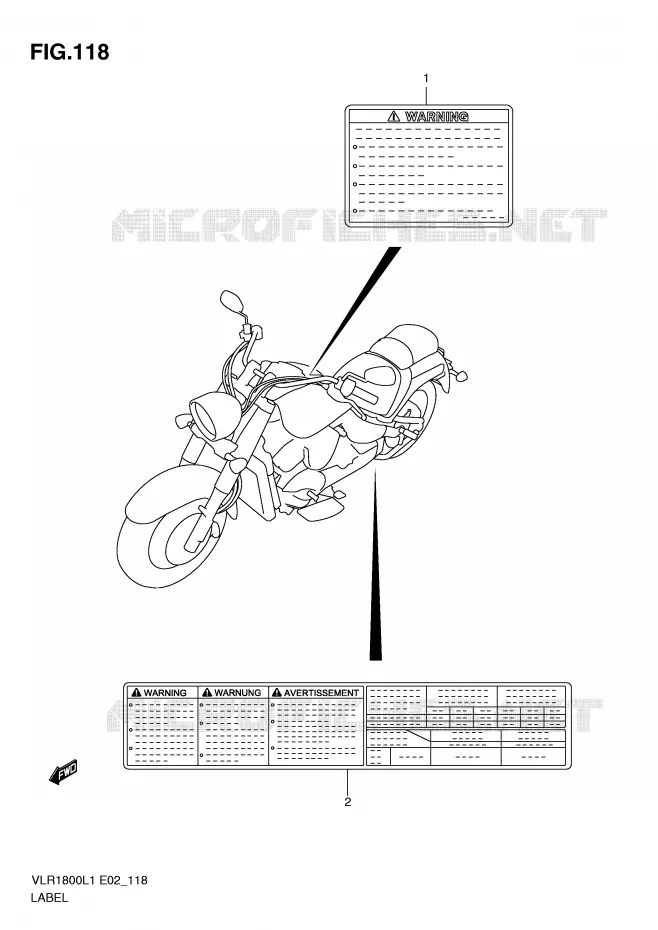 ETIQUETTE (VLR1800L1 E2) Suzuki MOTO 1800 INTRUDER 2011  VLR1800L1(E2)