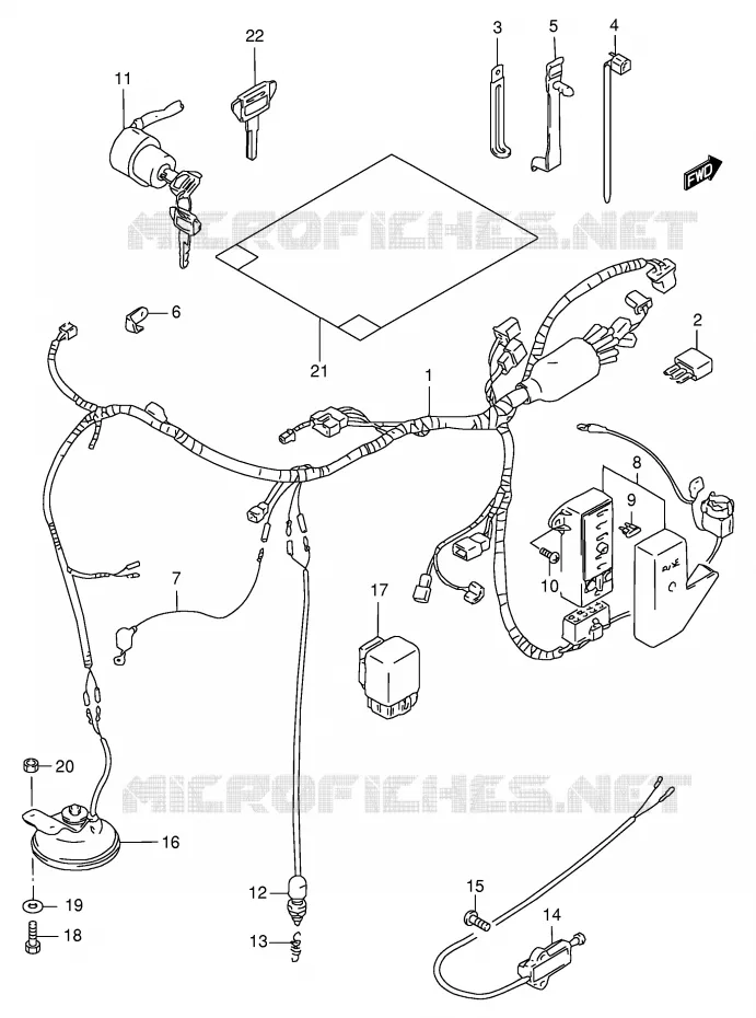FAISCEAU ELECTRIQUE (MODELE S) Suzuki MOTO 600 INTRUDER 1996  VS600GLFT(E2)