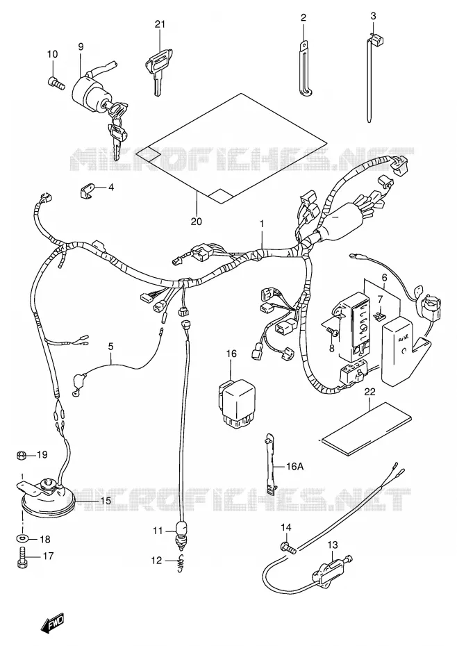 FAISCEAU ELECTRIQUE (MODELE T/V) Suzuki MOTO 600 INTRUDER 1997  VS600GLUV(E2)