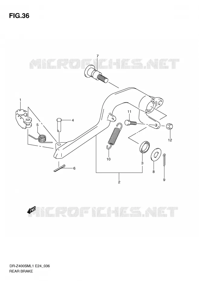 FREIN ARRIERE Suzuki MOTO 400 DR-Z 2011  DR-Z400SML1(E24)