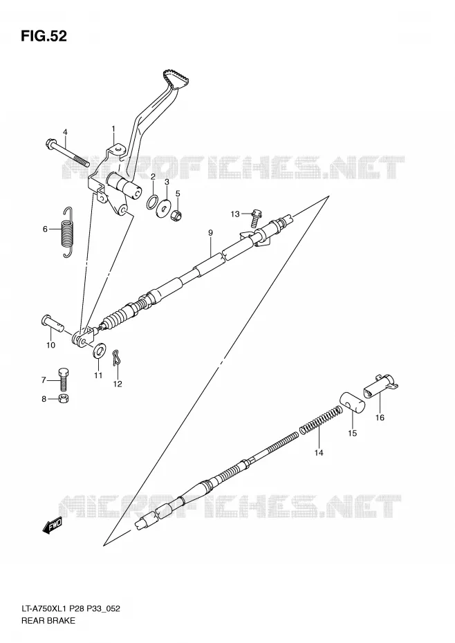 FREIN ARRIERE Suzuki QUAD 750 KINGQUAD 2011  LT-A750XZL1(P28/P33)