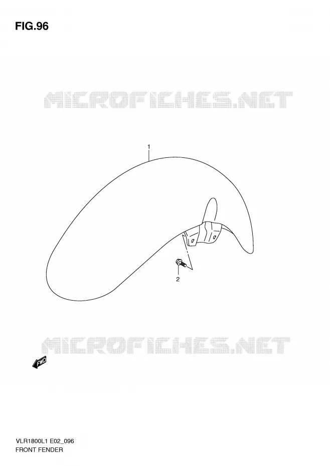 GARDE BOUE AVANT (VLR1800L1 E2) Suzuki MOTO 1800 INTRUDER 2011  VLR1800TL1(E2)