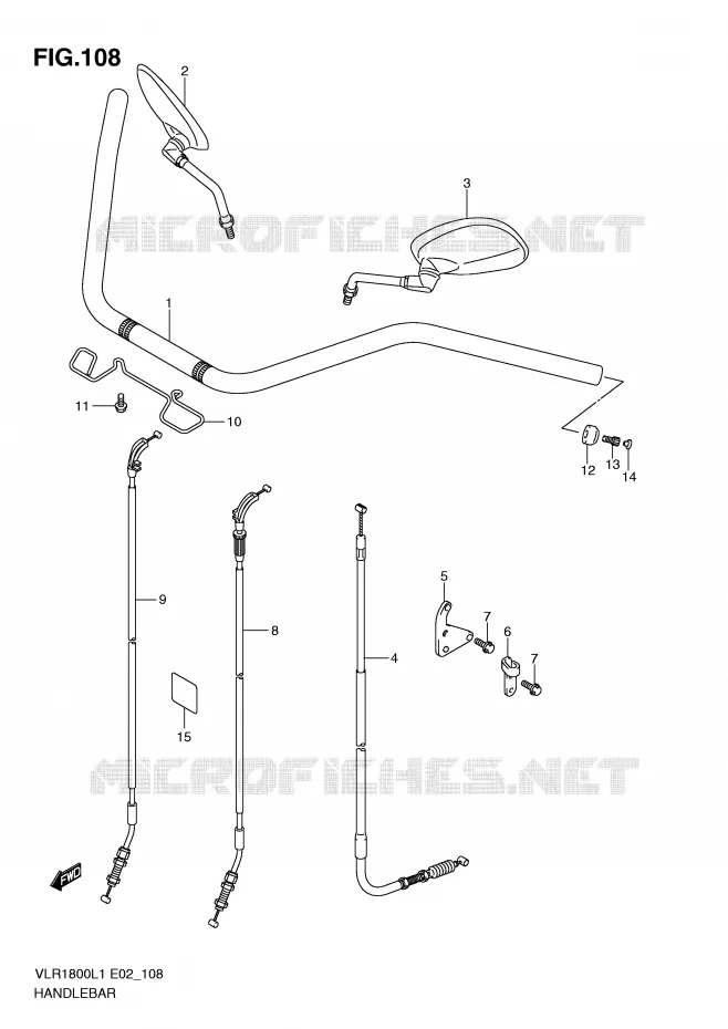 GUIDON (VLR1800TL1 E24) Suzuki MOTO 1800 INTRUDER 2011  VLR1800TL1(E2)