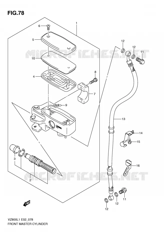 MAITRE CYLINDRE AVANT Suzuki MOTO 800 MARAUDER 2011  VZ800L1(E2)