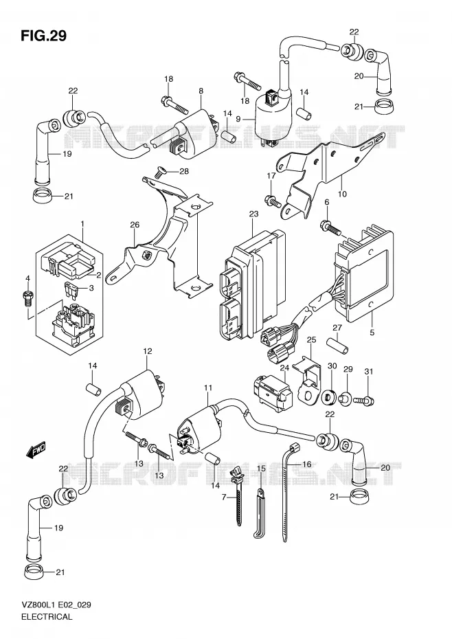 PARTIE ELECTRIQUE (VZ800L1 E19) Suzuki MOTO 800 MARAUDER 2011  VZ800L1(E2)