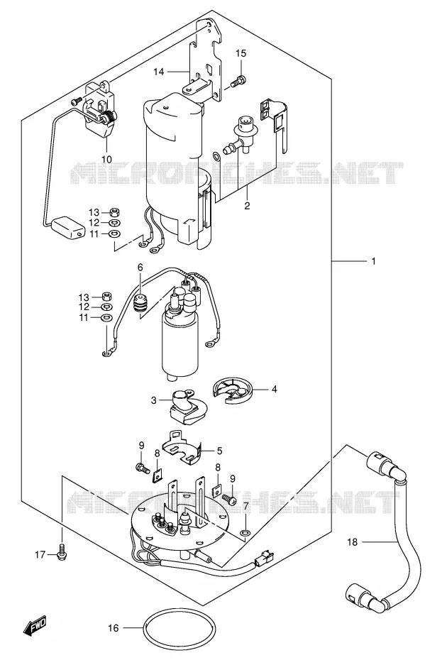 POMPE A ESSENCE (MODELE K1/K2/K3) Suzuki MOTO 1300 HAYABUSA 2000  GSX1300RY(E2)