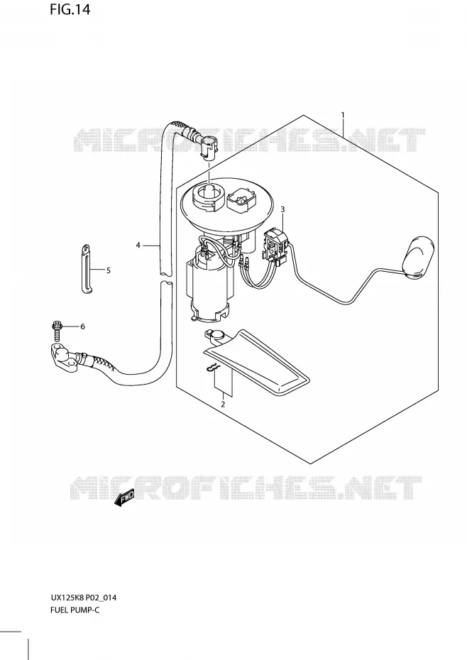 POMPE A ESSENCE Suzuki SCOOTER 125 SIXTEEN 2010  UX125L0(P02)