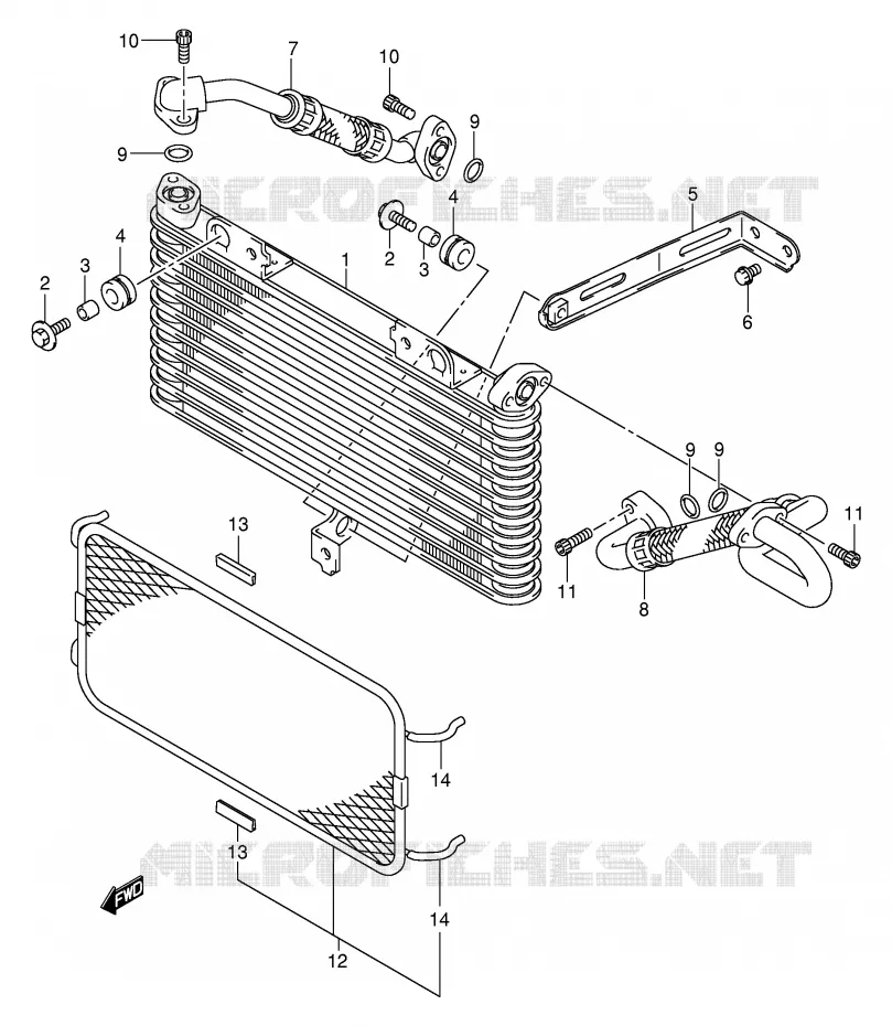 RADIATEUR D'HUILE Suzuki MOTO 1300 HAYABUSA 2003  GSX1300RU2K3(E2)