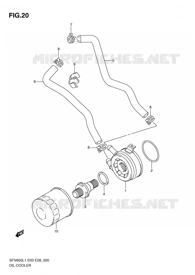 RADIATEUR D'HUILE Suzuki MOTO 650 GLADIUS 2011  SFV650L1(E3/E28)