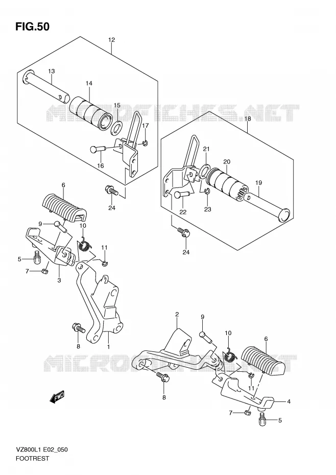 REPOSE PIED Suzuki MOTO 800 MARAUDER 2011  VZ800L1(E2)