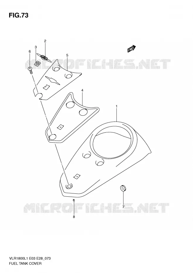 RESERVOIR D'ESSENCE - COUVERCLES Suzuki MOTO 1800 BOULEVARD 2011  VLR1800TL1(E3/E28)