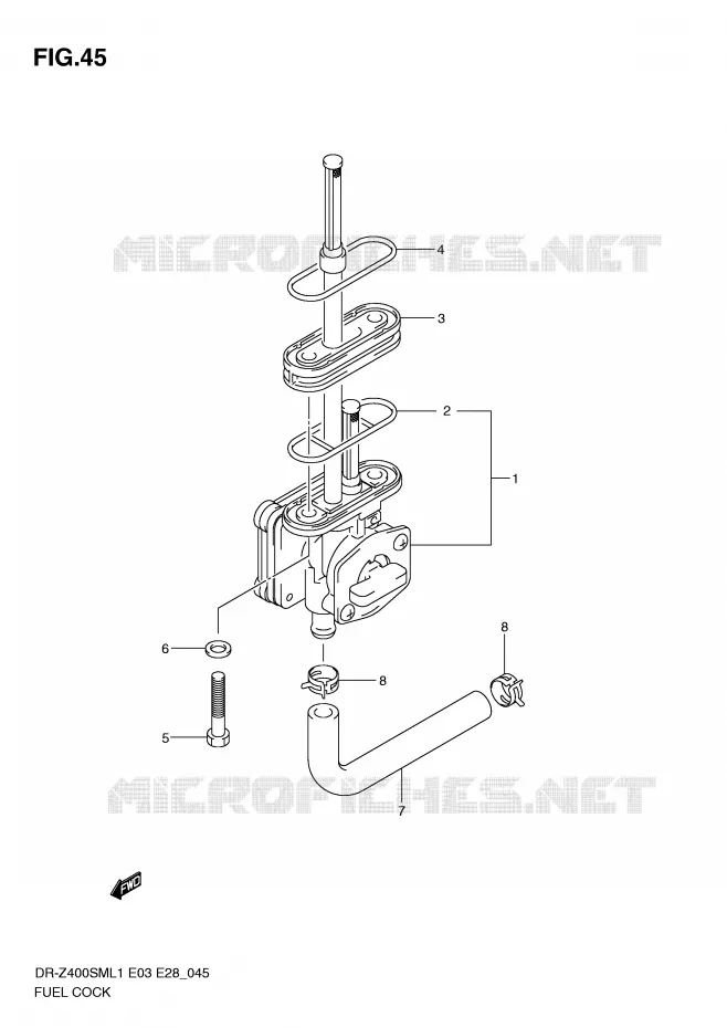 ROBINET D'ESSENCE Suzuki MOTO 400 DR-Z 2011  DR-Z400SML1(E3/E28)