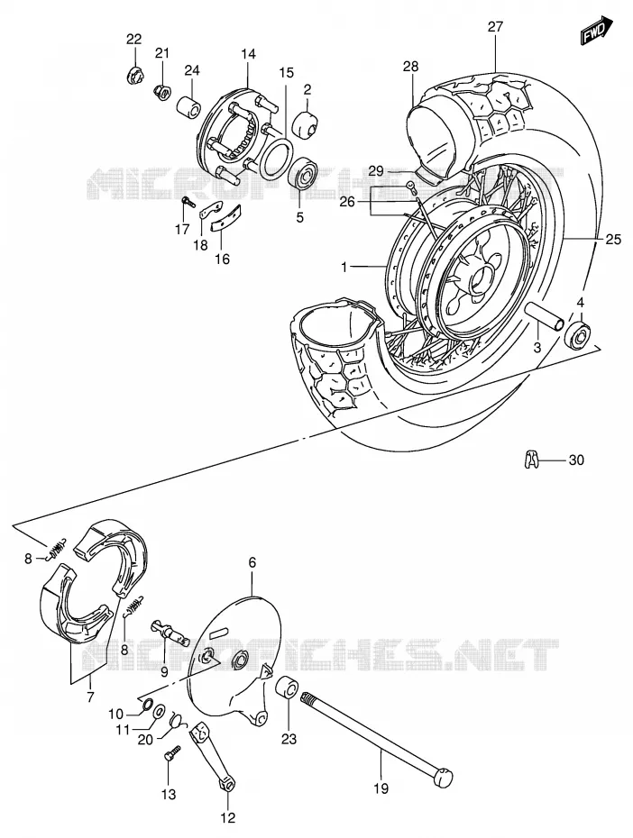 ROUE ARRIERE Suzuki MOTO 600 INTRUDER 1996  VS600GLFT(E2)