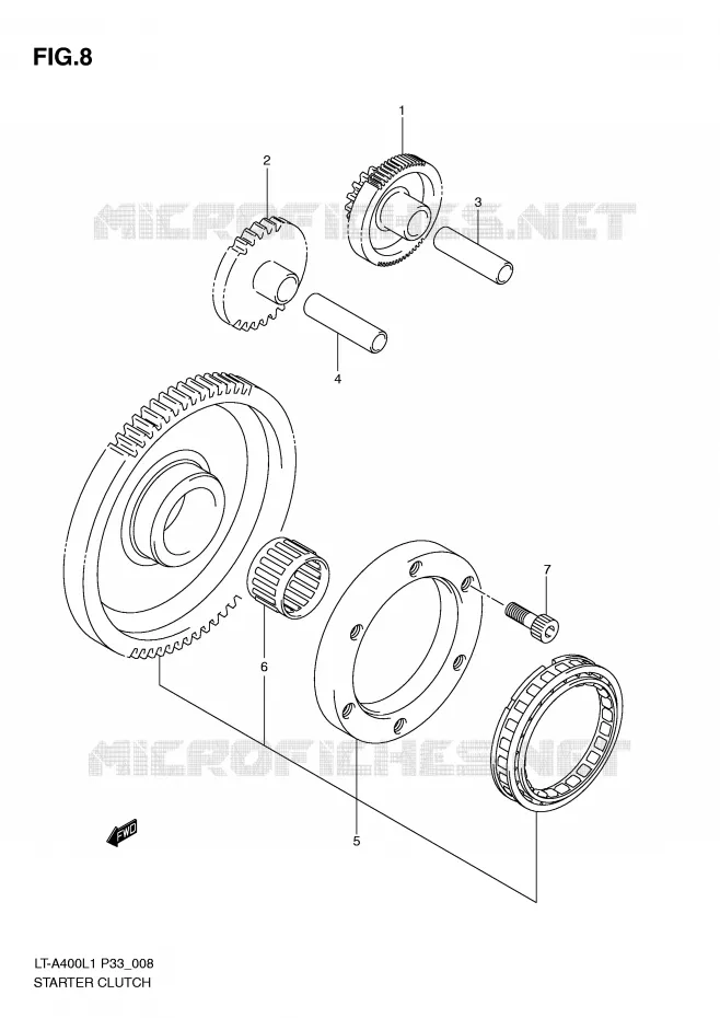 ROUE LIBRE DE DEMARREUR Suzuki QUAD 400 KINGQUAD 2011  LT-A400L1(P33)