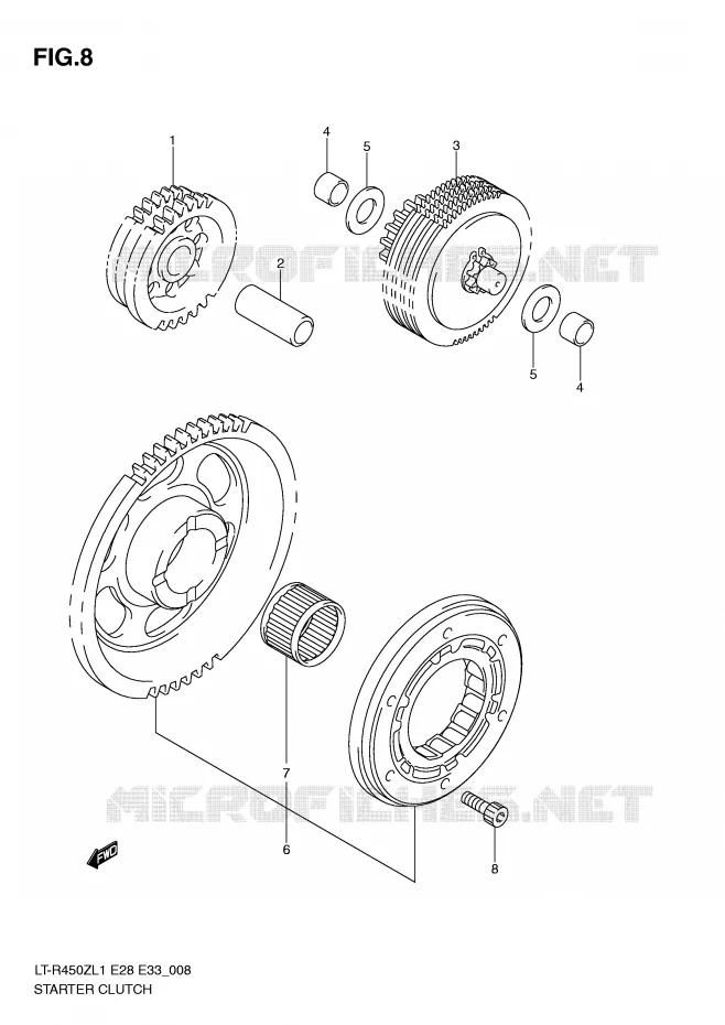 ROUE LIBRE DE DEMARREUR Suzuki QUAD 450 QUADRACER 2011  LT-R450L1(E28/E33)