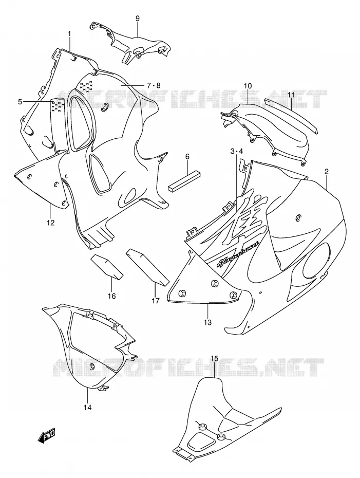 SABOT (MODELE K1) Suzuki MOTO 1300 HAYABUSA 2000  GSX1300RU2Y(E2)